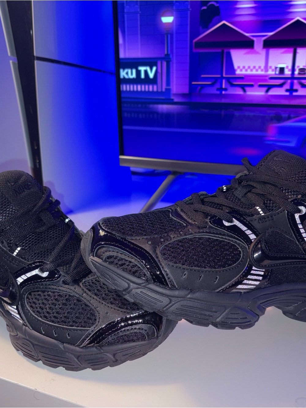 Nike Kids Black Reflective Mesh Sneakers V5 RNR - Picture 5 of 11